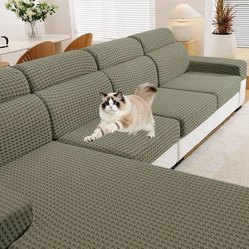 Vista 31 de MAXIJIN Fundas de cojín elásticas de terciopelo para sofá, funda de cojín suave de repuesto para sofá de dos plazas, protector de asiento