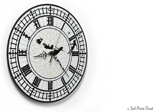 Vista 6 de Peter Pan - Reloj de pared Big Ben - Habitación de bebé - Habitación de guardería - Decoración de habitación de adolescentes - Opcional RGB LED 5V