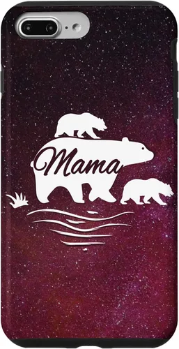 Vista 12 de Mama Bear with 2 Cubs Space Stars Galaxy Mama Bear Case for iPhone 17