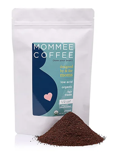Vista 13 de Mommee Coffee Café molido descafeinado bajo en ácido, granos de café descafeinado 100% orgánico arábica con sabor a caramelo suave, molido medio