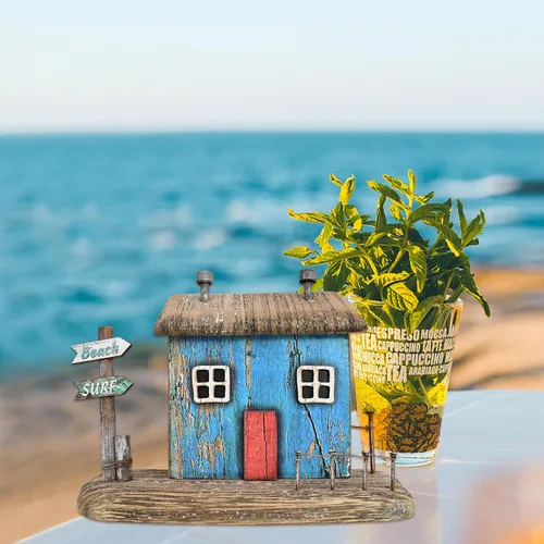 Vista 3 de Decoración náutica, letrero de madera para faro de mesa costera, centro de mesa costera, decoración temática de playa, decoración decorativa de Casa