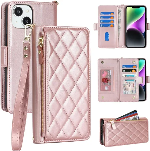 Vista 23 de Funda para iPhone 13 Pro Max/12 Pro Max con correa, leopardo beige Beige (Beige Leopard)