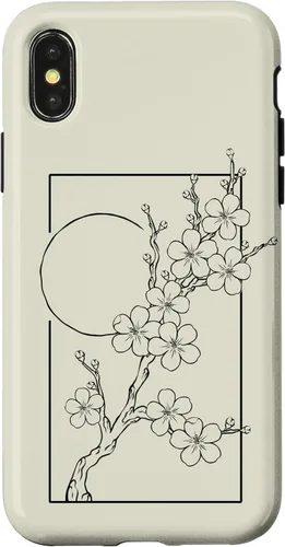 Vista 5 de iPhone 16 Japanese Graphic Cherry Blossom with Sun Case