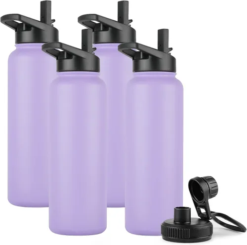 Vista 18 de DOMICARE Botella de agua para niños de 16 onzas para la escuela, de acero inoxidable, con aislamiento al vacío de doble pared, botella de agua