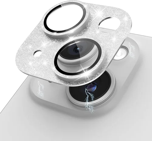 Vista 10 de Compatible con iPhone 15/iPhone 15 Plus/iPhone 14/iPhone 14 Plus Protector de lente de cámara Metal Plus Anillo de aleación de aluminio 9H Pantalla