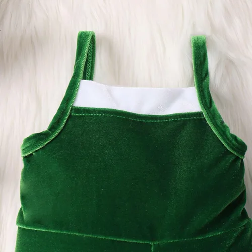 Vista 6 de Niños Niños Mono Goldenrod Tirantes Colorblocked Pantalones Acampanados Sombrero Conjunto Para 6 Meses A 4 Años