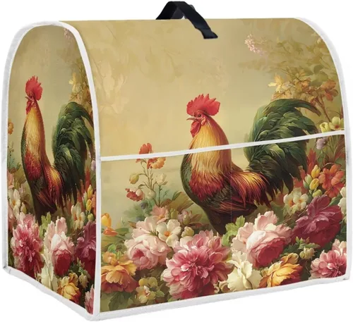 Vista 27 de UNICEU Protector de cubierta de batidora de soporte de cocina con estampado retro de mariposa de girasol, con mango superior, cubierta de polvo