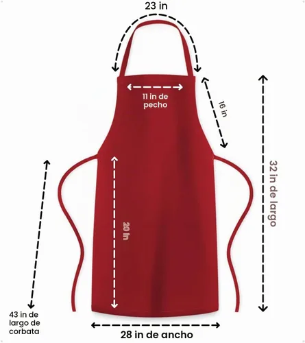 Vista 6 de Avalon Kitchen Aprons for Men - 100% Polyester Chef Apron Women with Extra Long Ties - Cooking Aprons for Women & Mens Apron Rojo