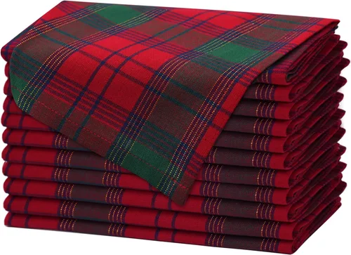 Vista 13 de COTTON CRAFT Servilletas rojas de Navidad, paquete de 12 servilletas de Rojo navideño