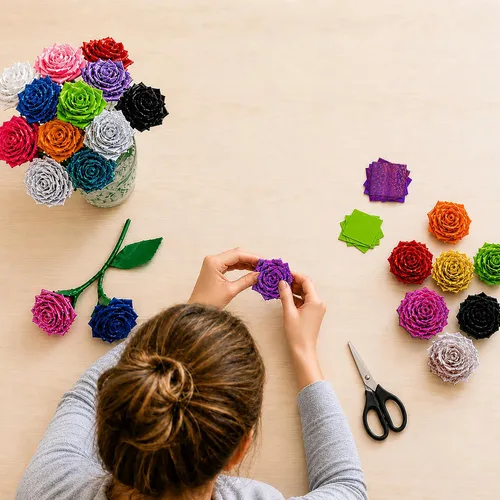 Vista 6 de GiftExpress 18 cintas adhesivas de colores surtidos, cintas holográficas de lunares – Cintas de colores brillantes multiusos para días festivos