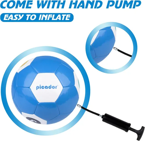 Vista 5 de Picador Size 4 Soccer Ball - Kids Aged 4-6 6-8 8-12 Outdoors Sports Training Ball Recreation Playing Ball Teens Girls Boys Children Youth Back to