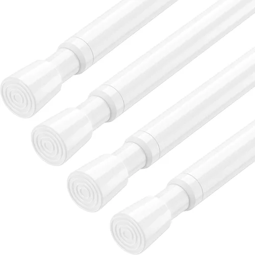 Vista 8 de AIZESI 4 Piezas Barras de Cortina de Tensión de Resorte Pequeñas de 8 a 12 Pulgadas, Mini Barras de Tensión DIY Sin Taladro para Luces Laterales