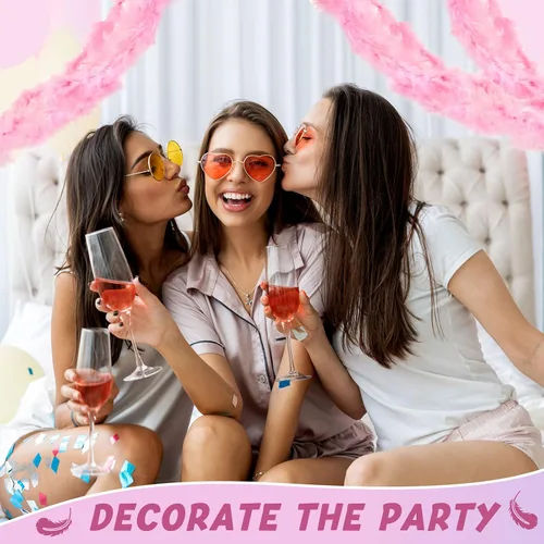 Vista 5 de 24 bufandas de plumas coloridas de 6.6 pies de plumas de pavo para mujeres, unisex, adultos, disfraces, fiestas, decoraciones a granel, bodas