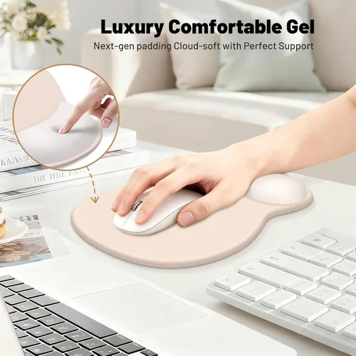 Vista 5 de Alfombrilla de mouse de 3 piezas con soporte de muñeca, reposamuñecas de teclado ergonómico de gel y alfombrilla para mouse con soporte para muñeca