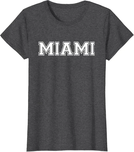 Vista 4 de Camiseta de regalo deportiva estilo universitario Miami Florida, Negro, S