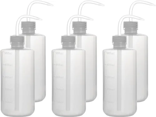 Vista 11 de stonylab Botella de lavado químico, paquete de 2 botellas de plástico para lavado de laboratorio de seguridad, LDPE con boca estrecha, 8.5 fl oz