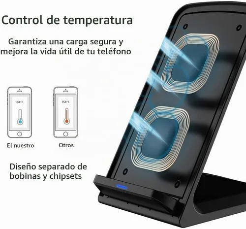 Vista 3 de Soporte de cargador inalámbrico rápido para Samsung Galaxy S25 S24 S23 S22 Ultra/S21/Note 20/S20/S10+/S10e/S9/S8+/S7 Edge Note 9/8 Qi Base de carga