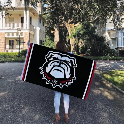 Vista 6 de Desert Cactus Bandera de la Universidad de Georgia Bulldogs UGA Dawgs Banderas Banners 100% poliéster para interiores y exteriores 3 x 5 (diseño J)
