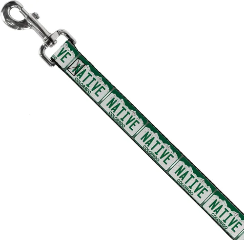 Vista 2 de Buckle-Down Correa para mascotas, placa de matrícula de Colorado Native, 4 pies de largo, 1 pulgada de ancho