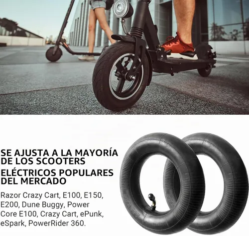 Vista 4 de Paquete de 2 tubos interiores de 200 x 50 - Tubo de neumático eléctrico para scooter Compatible con Razor E100, E150, E200, Power Core E100, Dune