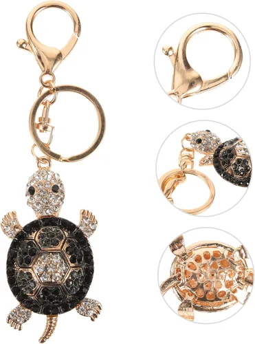 Vista 8 de CALLARON 2pcs Diamond Turtle Pendant Turtle Charm Key Hanging Prop Animal Keychain Pendant Rhinestone Key Chains