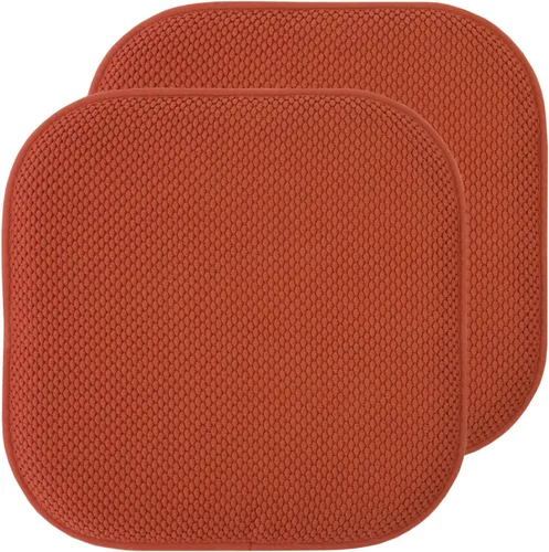 Vista 22 de Sweet Home Collection Cojines de espuma viscoelástica para silla, antideslizantes, diseño de panal de abeja, 16 x 16 pulgadas, paquete de 2