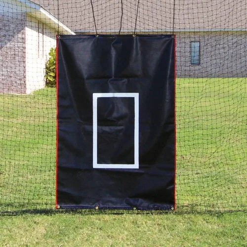 Vista 2 de 10' x 12' x 50' #24 HDPE (42PLY) con puerta de béisbol sóftbol jaula de bateo red