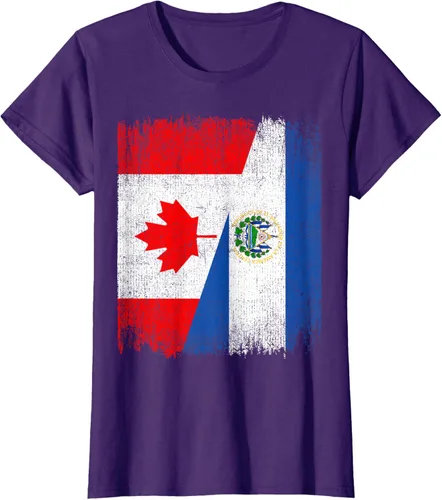 Vista 11 de Camiseta Half Canada El Salvador Flag Canadian Salvadoran Pride Roots