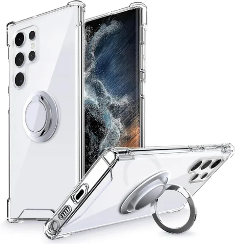 Vista 8 de Silverback Funda transparente para Samsung Galaxy S22 Plus con soporte de anillo, amortiguador de golpes, a prueba de golpes, funda para teléfono