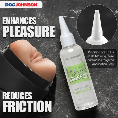 Vista 2 de Doc Johnson Main Squeeze - Lubricante a base de agua - Boquilla de percisión para aplicación específica, compatible con condones de látex, contiene