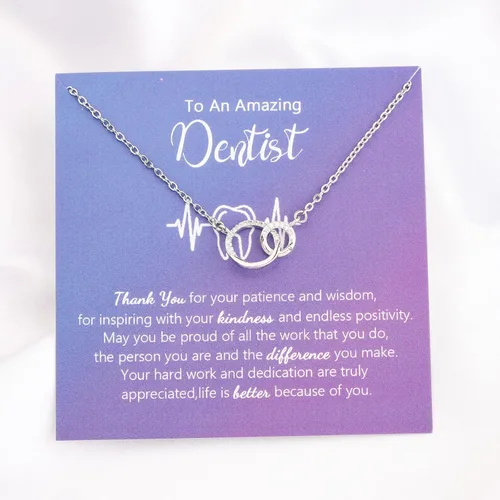 Vista 2 de WSNANG Collar de regalo para dentista asistente dental dentista regalo de apreciación para mujeres joyería de odontología regalo de médico