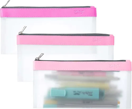 Vista 21 de Mr. Pen - Estuche transparente para lápices, paquete de 3, estuche transparente para lápices, bolsas para lápices
