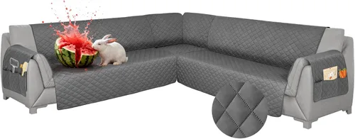 Vista 33 de Fundas para sofá modular, impermeables, 6 piezas, fundas de sofá en forma de L, lavables, antideslizantes, fundas para sofá seccional, suaves