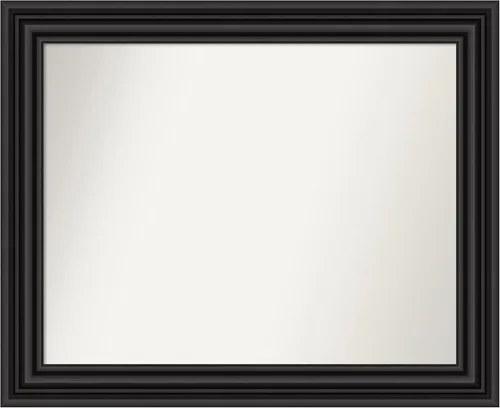 Vista 124 de Amanti Art Espejo personalizado, espejo de baño negro puente, espejo de pared o espejo de tocador de baño sobre el fregadero (26 x 26 pulgadas)