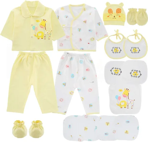 Vista 2 de okpuzee Conjunto de regalo de ropa para niña recién nacida de 18 piezas, ropa de bebé de 0 a 3 meses, Amarillo
