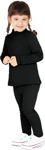 Vista 8 de Lilax Camiseta básica de algodón de cuello alto falso de manga larga para niña