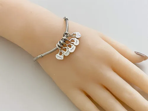 Vista 3 de BOLENVI Abalorio de plata de ley 925 con diseño de corazón para pandora y pulseras o collares similares hermana Plata esterlina Sin gemas