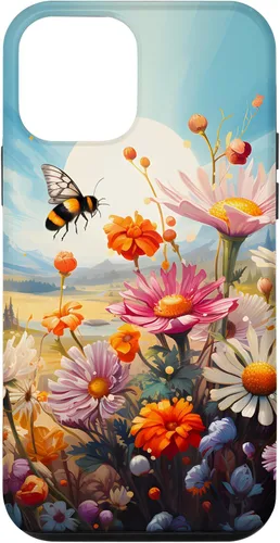 Vista 15 de Funda para iPhone 13 Pro Lively Bee en Sunny Meadow of Wildflowers