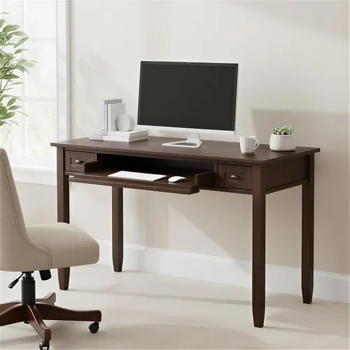 Vista 14 de SIMPLIHOME Warm Shaker - Juego de 2 piezas para oficina en casa, escritorio de madera maciza de 48 pulgadas Marrón castaño