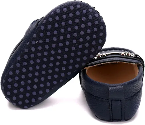 Vista 6 de LONSOEN Mocasines para bebés y niños y niñas, Mocasín