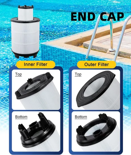 Vista 3 de ZOTEE Juego de cartuchos de filtros de piscina interior y exterior que reemplaza a Sta-Rite 25021-0200s y 25022-0201s System 3 S7m120,300sq.ft Negro