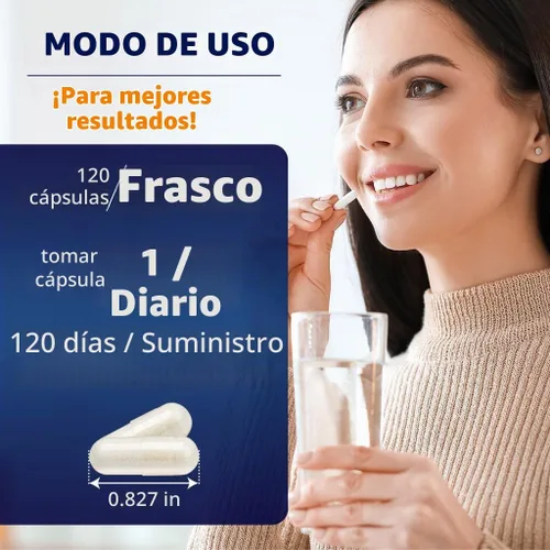 Vista 3 de Folato de metilo vitamínico 15 mg, 120 cápsulas vegetarianas