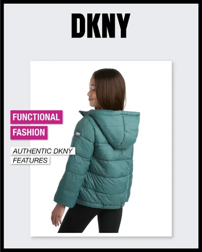 Vista 5 de DKNY Chaqueta de niña - Abrigo ligero acolchado - Abrigo casual para niñas (7-16)
