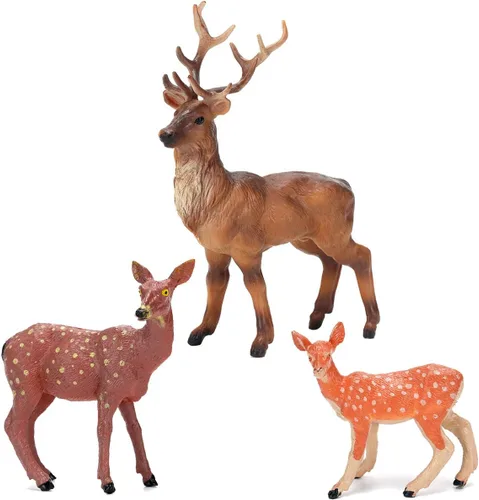 Vista 5 de Figuras de animales del bosque, 10 piezas de plástico realistas de animales del bosque silvestres, juego de figuras de animales del bosque
