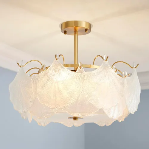 Vista 11 de AGV LIGHTING Elegante Lámpara de Araña de Cristal, Accesorio de Iluminación Moderno Vintage Colgante para Comedor, D18 x H10, Pantalla de 2 Niveles