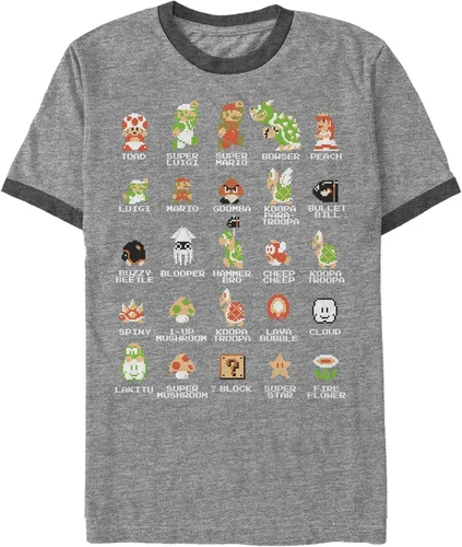 Vista 7 de Nintendo Camiseta para hombre Negro