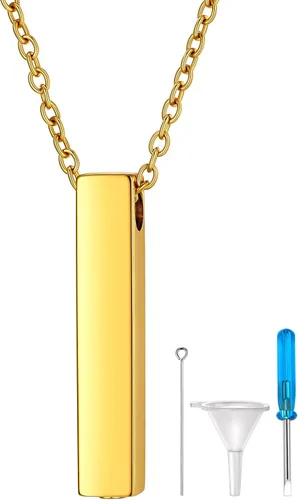 Vista 16 de Richsteel Collares de urna para cenizas para mujeres y hombres, collar con colgante de cremación para cenizas, joyería conmemorativa de acero