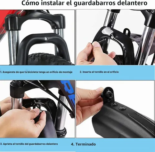 Vista 3 de TuTuYa Juego de guardabarros de bicicleta, para las bicicletas más