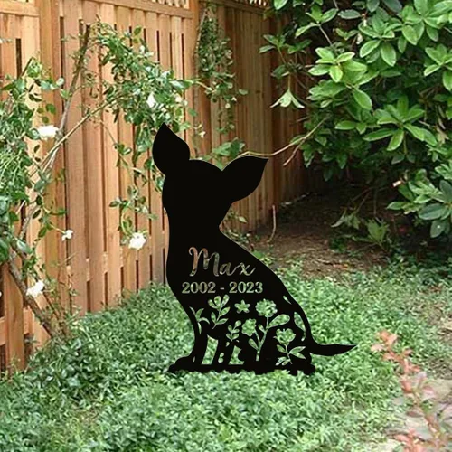 Vista 7 de Letrero de metal personalizado Golden Retriever, marcador de tumba de Golden Retriever, pérdida de Golden Retriever, letrero de flor Golden