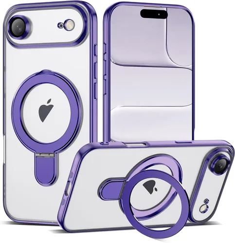 Vista 47 de Funda compatible con iPhone 12 con soporte de anillo magnético invisible [compatible con Mag-Safe] [Protector completo de lente de cámara] Funda
